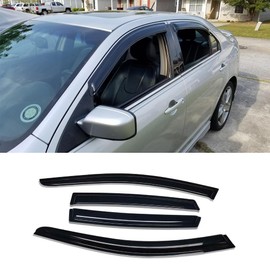 Ratzsdala 94550 External Durable Side Window Rain Guards, 4pcs Tape On Waterproof Replacement Window Visors fit for 2006 Lincoln Zephyr, 2006-2010 Mercury Milan, 2006-2012 Ford Fusion/Lincoln MKZ