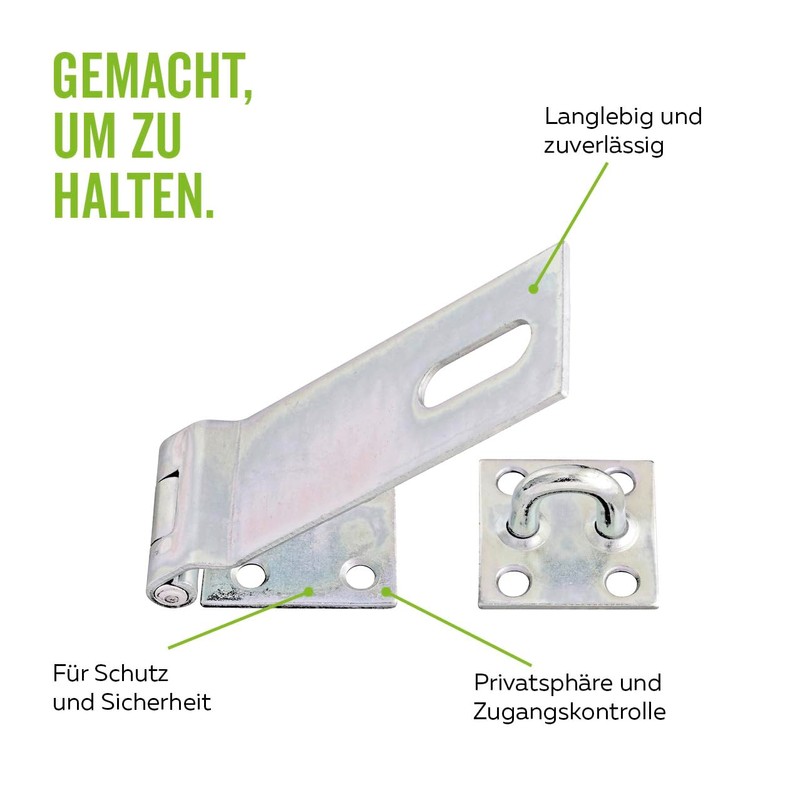 Gah-Alberts security closing hasp, yellow galvanised, 348359