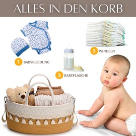 SEBRAM Baby Diaper Caddy Organizer, Stylish Storage Basket for Newborn Essentials and Diaper Station, Gift for Baby Shower, Brown