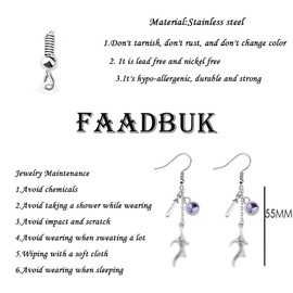 FAADBUK Book Inspired Earring for Bookish Book Lover Charm Bookworm Gift (purple earring)