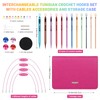 Aeelike Tunisian Crochet Hooks Set Interchangeable, Aluminium Tunisian Crochet Hooks