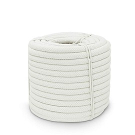 Aoneky 5/8 Inch x 100 Ft Natural Braided Cotton Rope, Soft Craft Cord for Macrame, DIY Projects, Home Decor, Basket Weaving, and Handmade Crafts