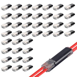 Pack of 40 Car Cable Connectors Waterproof 2-Pin 12 V Plug 2 Pin Cable Connector 2 Pin Quick Cable Connector Connectors 12 V for 18-22 Awg Cable Crimp