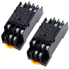 Relay Socket Base, 2-Pack, PYF11A, 11-Pin Relay Base Holder, Plastic, Compatible with HH53P MY3NJ, Relay Base Socket