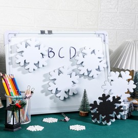 Kolldenn Dry Erase Erasers 8 Pcs Magnetic Dry Erase Erasers Whiteboard Eraser Cute White Board Erasers for Classroom Office and Home (Snowflakes)