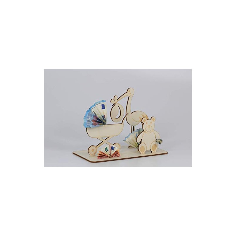 Money gift, birth, baby, child, pram, teddy bear,