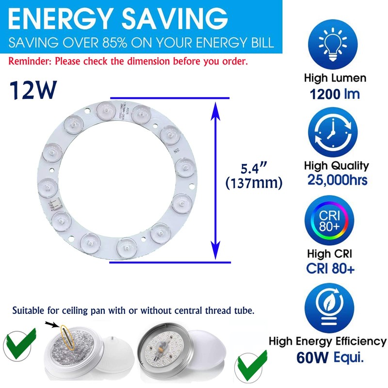 OLYMSTAR - Kit de luz LED de repuesto para ventilador