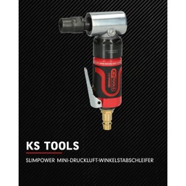 KS Tools SlimPower 515.5535 Compressed Air Angle Grinder 19,000 rpm I Compressed Air Grinder with Speed Control I For Carbide Cutters, Mini Cutting Discs and Much More