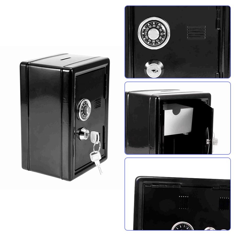 Joyzan Metal Piggy Bank, Mini Safe Coin Cash Locking Box