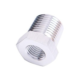 Aeroflow NPT Pipe Reducer 1/2 Inch to 3/8 Inch Silver (AF912-08-06S)