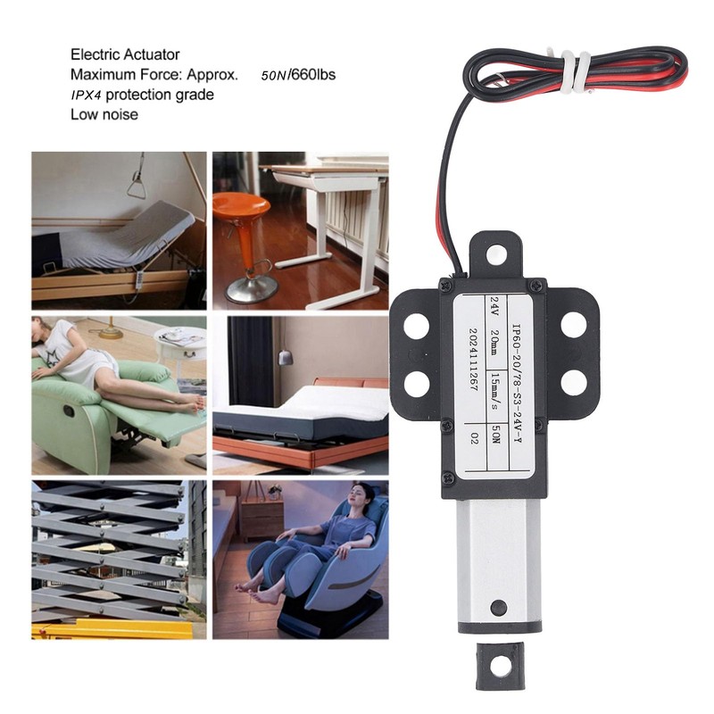 Luocute Mini Linear Actuator, 24V 20mm Stroke 50N Speed 15mm