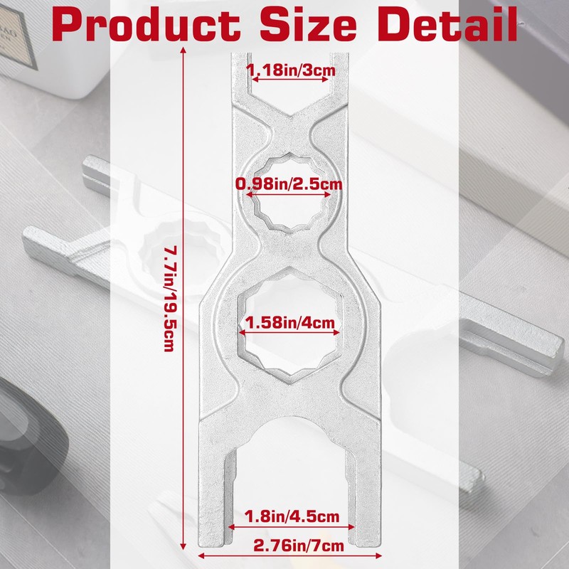 Yaocom 7-3/4 Spud Wrench Flush Valve Wrench Ergonomic Multiple Wrenches
