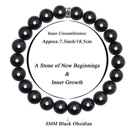 BONNY BOXX Natural Healing Gemstone Bracelet, 8mm Semi Precious Stone Bracelet for Men Women, Stress Relief Crystal Jewelry