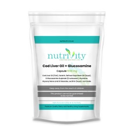 Cod Liver Oil & Glucosamine 1000mg Capsules for Joint Health with Omega 3 by Nutrivity UK 120 Caps