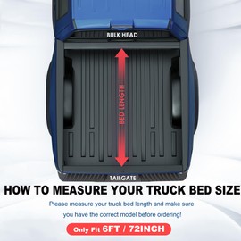 KUIPERAUTO Roll-Up Soft Vinyl Tonneau Cover 6 FT Truck Bed Fleetside Compatible for 2005-2015 Toyota Tacoma Standard On Top