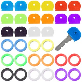 32 Piece Key Caps Set YUTOU Plastic Key Identifier Coding Rings Universal and Flexible Rubber Keycaps for Easy Identification Door Key (8 Colours, 2 Styles)