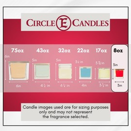 Circle E Candles, Peace Scent, Small Size Jar Candle, 8oz, 1 Wick
