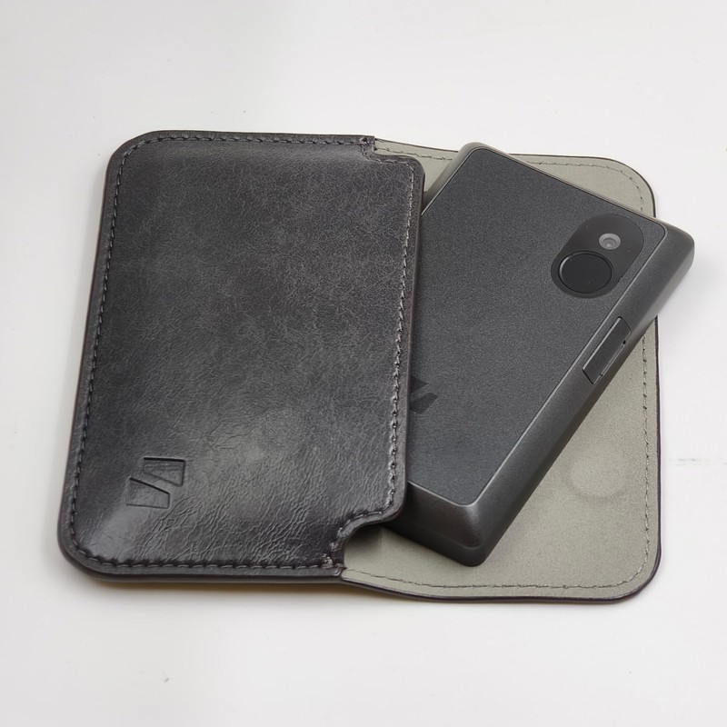 Keystone Cryptocurrency Hardware Wallet Pouch 2.0, Dark Gray PU Leather