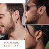 FOCALOOK Earrings Men Women Huggie Hoop Earrings Black Earrings Stainless