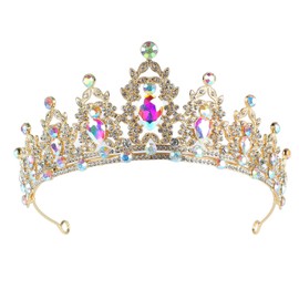 Coronas y Tiaras de Boda con Diamantes de Imitación para Mujer - SWEETVde Reina Barroca con Piedras Preciosas