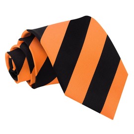 New Mens Satin Narrow Skinny Slim Pattern Tartan Stripe NeckTie Ties (Orange Stripe)