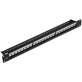 Navepoint 24-Port Cat5/Cat5e/Cat6 Ethernet Patch Panel for 19-Inch Wallmount Or Rackmount Empty for Keystone Insertion Black 2-Pack