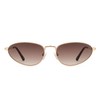 VIVIENFANG Brown Sunglasses for Women/Men, Designer Inspired Gold Metal Frame/Brown