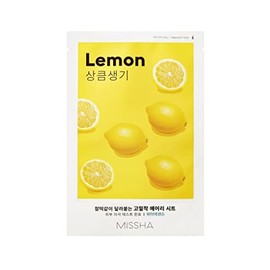 MISSHA Limone Lemon Sheet Mask Anti-Ageing, Brightening, Refreshing, Moisturising Cloth Mask Korean Cosmetics Kbeauty Set of 4