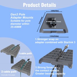 Starlink Gen 3 Channel Adapter, Starlink Gen 3 Standard Disc Adapter, Starlink Gen 3 Bracket Kit, Starlink Internet Satellite Accessory, Starlink V3 Bracket Roof Mount ,Starlink Accessories
