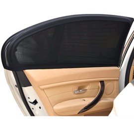 Anguxer Car Sun Protection, Universal Sun Visor Car Net with UV Protection/Anti-Glare, Sun Protection Car Stretchable for Protects Passengers, Children and Pets, Pack of 2 (L-110 x 52)