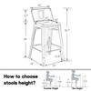 HAOBO Home 30" Low Back Metal Counter Stool Height Bar