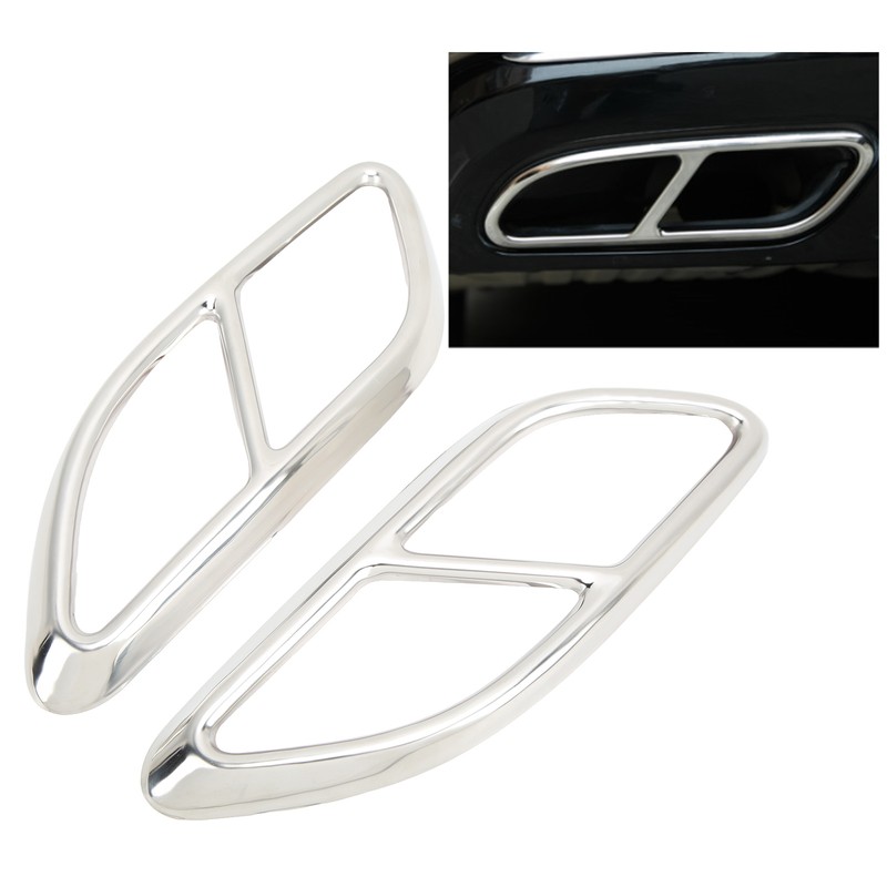 2PCS Quad Exhaust Tip Cover Tail Throat Decoration Replacement for