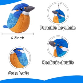 Simulation Kingfisher Toy 18cm/7”, Realistic Stuffed Animal Plush Fluffy Bird, Cute Kingfisher Toy, Super Soft Lovely Bird Toy Home Decoration Animal Toys, Gift for Friends and Kids