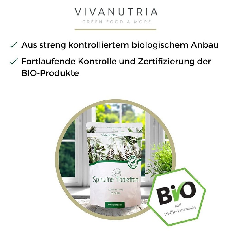 Geovitalis Raw Organic Spirulina Pure 2000 Pellets 500g from Controlled Organic
