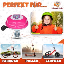 Children's Bicycle Bell – Owl Pink – Bicycle Bell Girl, Bell Bicycle Children, Bell Children's Bike, Balance Bike – Rings Loud, Easy Assembly