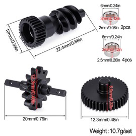 Carbon Steel Gearbox Gears Bearings Set for Axial SCX30 Ford Bronco Jeep Wrangler JLU K10 1/30 RC Crawler Upgrade