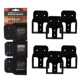 StealthMounts Battery Holder Compatible with Ridgid 18V (6 Pack) - Black Battery Mounts | Made in The UK