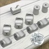 Half Forest Furniture Knobs Matt Silver 10 Cylindrical Drawer Knobs