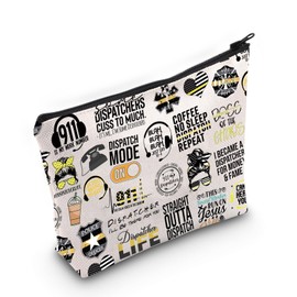 911 Dispatcher Gift Dispatcher Quote Canvas Makeup Bag with Zipper for Coworker (Dispatcher CA)