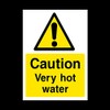 Caution very hot water Plastic Sign - Slippery/Warning/Hot Water/Danger/Forklifts (HS8)