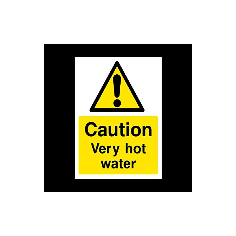 Caution very hot water Plastic Sign - Slippery/Warning/Hot Water/Danger/Forklifts (HS8)