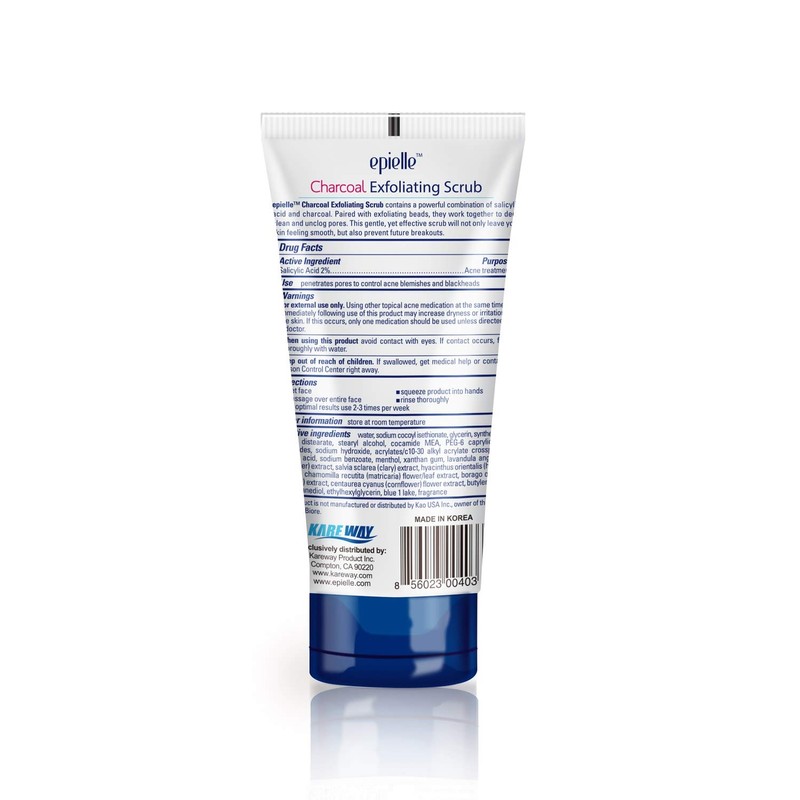 Epielle Charcoal Exfoliating Scrub (2pk) - Deeply cleans unclogged pores