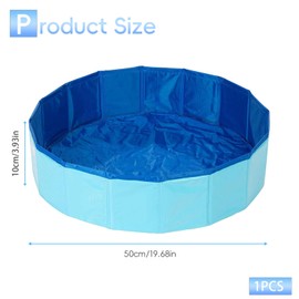 CHIHOLEN Dog & Cat Pool, Foldable Pool for Dogs and Cats, Mini Pool for Cats Dogs, Paddling Pool for Cats, Dog Bathtub, Dog Swimming Pool, Portable (50 x 10 cm)