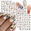 TBRZTR 9 Sheets Gold Nail Art Stickers Decals 3D Self-Adhesive