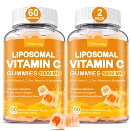 Tcemundry Liposomal Vitamin C Gummies 1000mg for Adults: Vitamin C Chewable Gummy with Zinc, Elderberry, Vitamins A & E