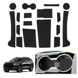 SKTU Door Slot Mat for 2025 2026 Chevy Equinox Door Groove Gate Pad 17Pcs Fit 2025 2026 Chevy Equinox Accessories Door Compartment Cup Center Console Liners 2025 2026 Equinox Floor Liners (Black)