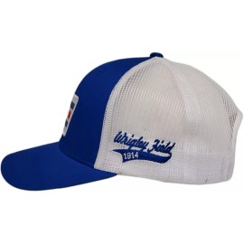 Peerless Embroidery Chicago Flag and Wrigley Field Trucker Mesh with patch Snapback Royal/White