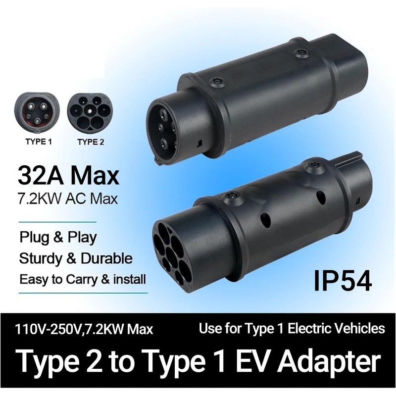 Type 2 to Type 1 ev charging cable 230V 32A