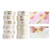 12 Rolls Thin Washi Tape Set, 15MM Wide Gold Thin
