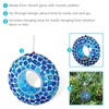 Sunnydaze 6-Inch Round Decorative Fly-Through Hanging Bird Feeder - Blue
